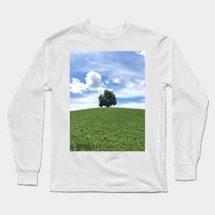 Solitary Tree atop a hill in Switzerland Long Sleeve T-Shirt